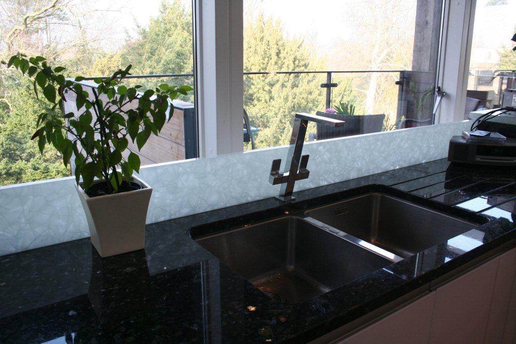 Atmos in glass, with Emerald Pearl — a Rational kitchen by Kitchensmiths, with granite worktops (photograph 3 of 8)