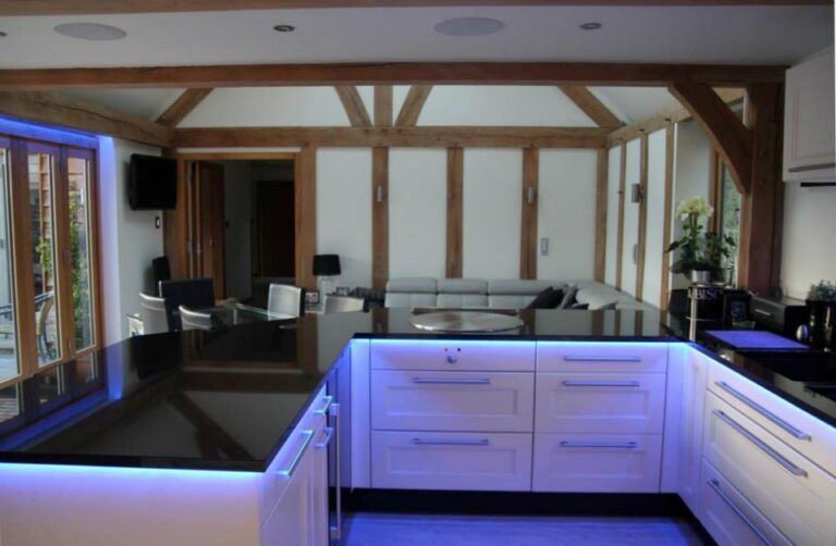 A Stoneham kitchen in an oak frame house