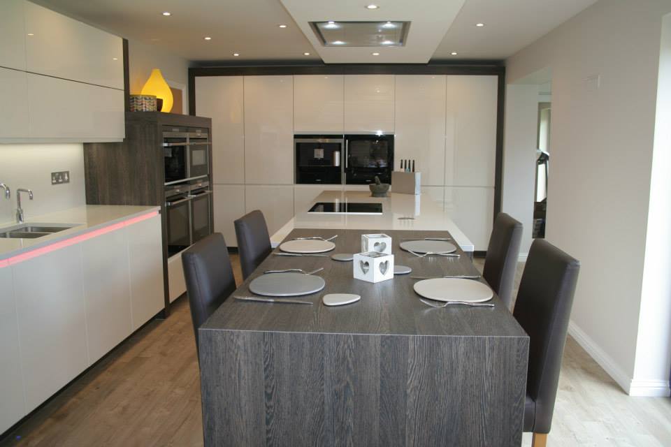 Solo in high gloss white, with wenge — a Rational kitchen by Kitchensmiths (photograph 1 of 4)