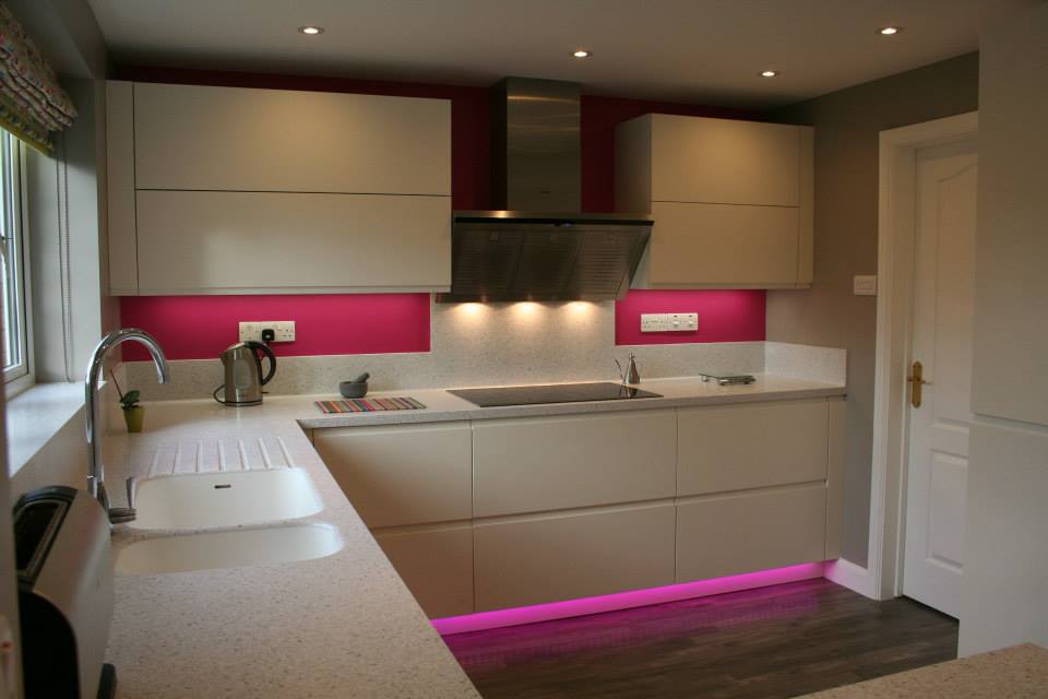 Solo in Polar White, with a splash of pink — a Rational kitchen by Kitchensmiths (photograph 1 of 3)