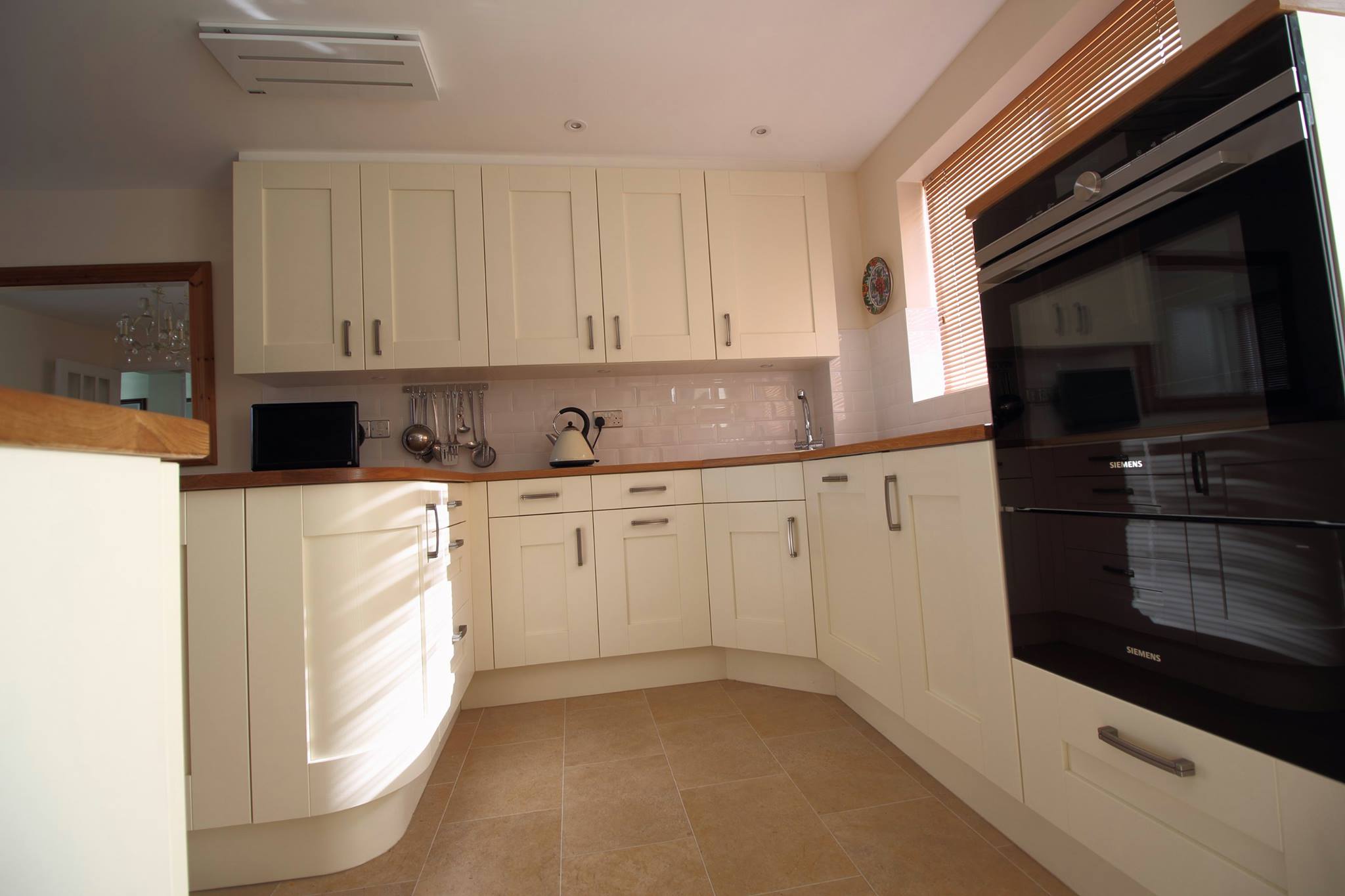 Broxbourne in Ivory, with solid oak — a Stoneham kitchen by Kitchensmiths, with solid oak worktops (photograph 3 of 5)
