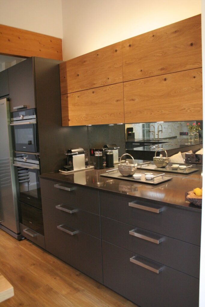 Lava, with knotty oak — a BAX kitchen by Kitchensmiths (photograph 1 of 6)