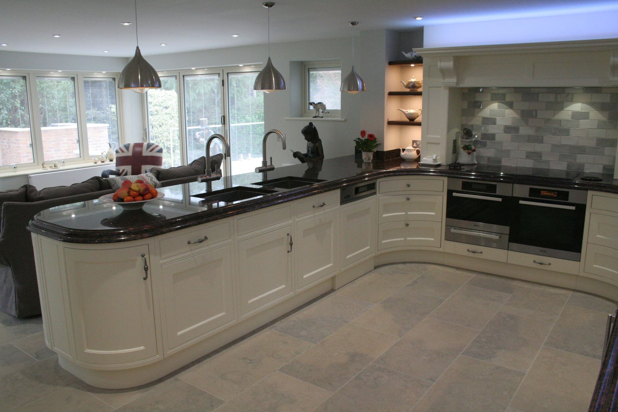 Penshurst painted in Ivory — a Stoneham kitchen by Kitchensmiths, with granite worktops (photograph 3 of 6)