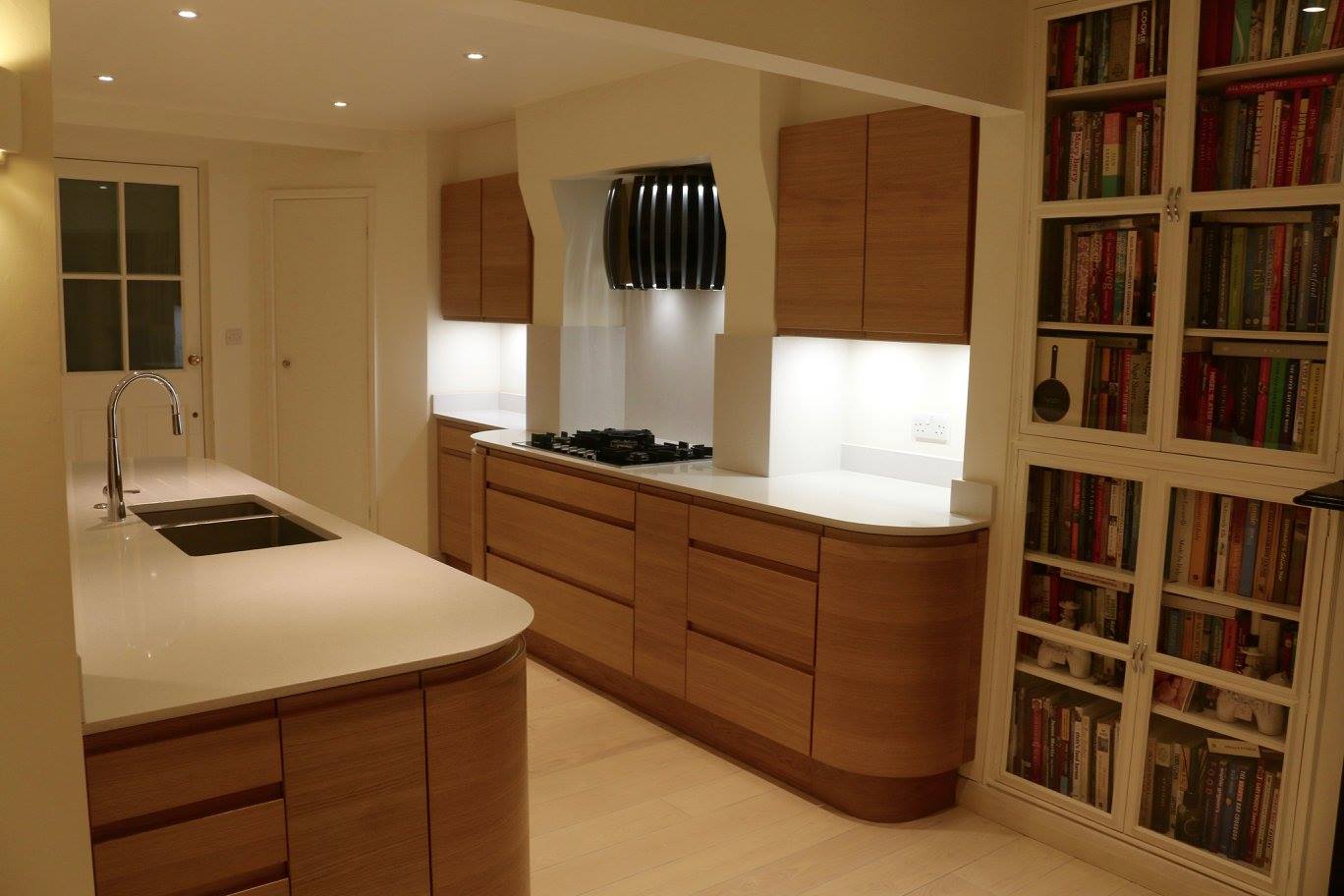 Flow in light oak — a Stoneham kitchen by Kitchensmiths, with silestone worktops (photograph 4 of 7)