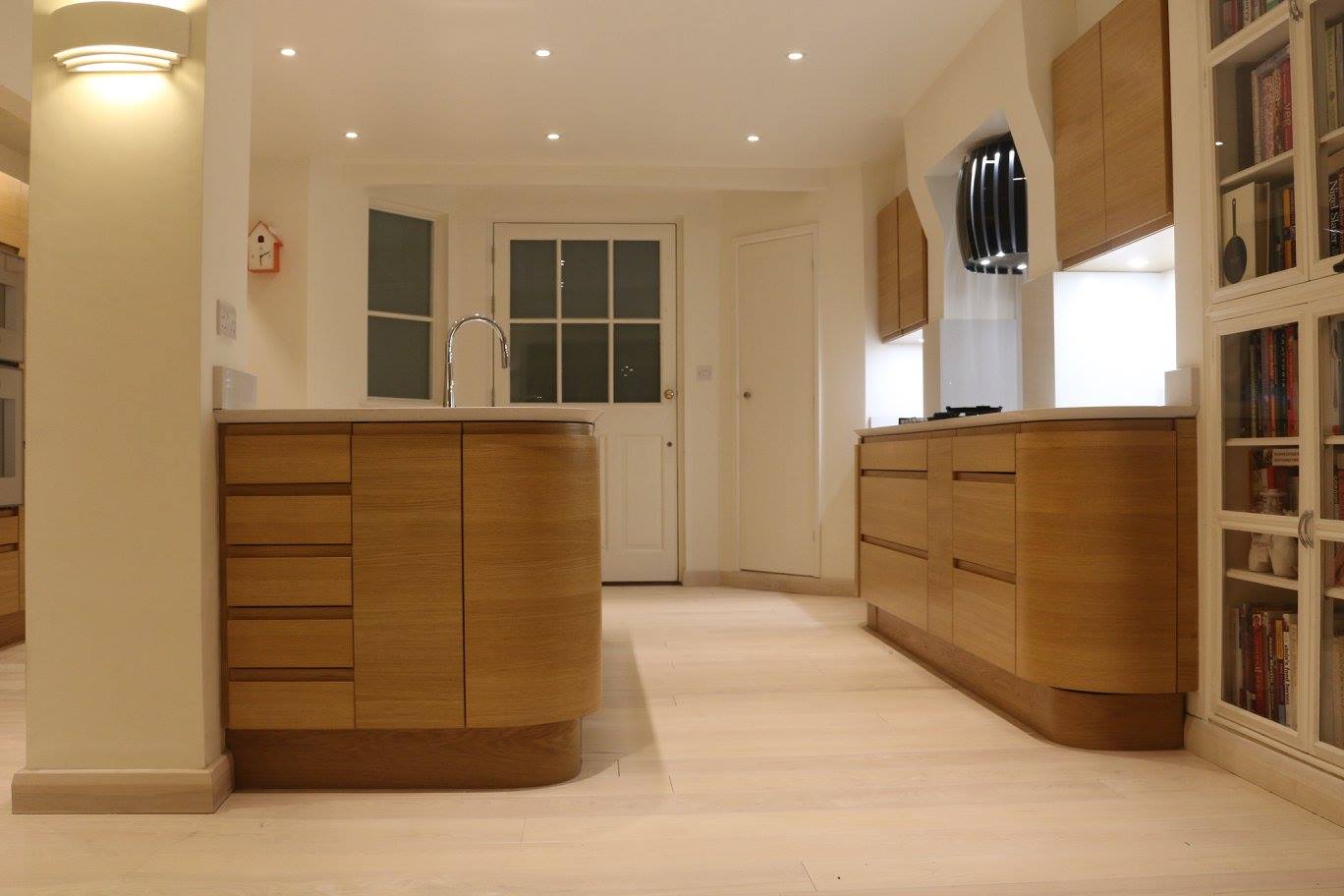 Flow in light oak — a Stoneham kitchen by Kitchensmiths, with silestone worktops (photograph 6 of 7)