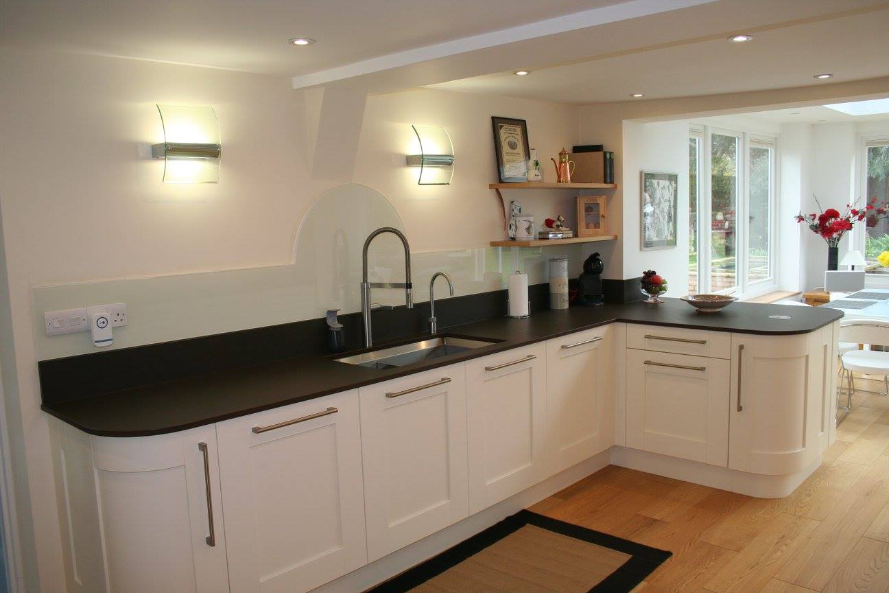 Traditional shaker, with colour-change lighting — a Stoneham kitchen by Kitchensmiths (photograph 2 of 8)