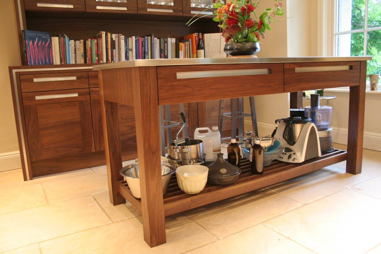 A dresser and an island — a Stoneham kitchen by Kitchensmiths, with stainless steel worktops (photograph 8 of 8)