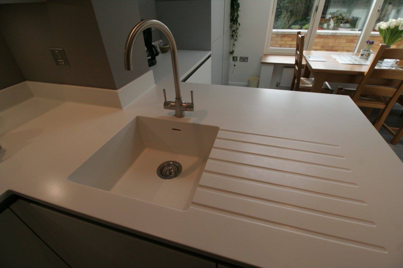 TIO in Polar White — a Rational kitchen by Kitchensmiths, with corian worktops (photograph 8 of 8)