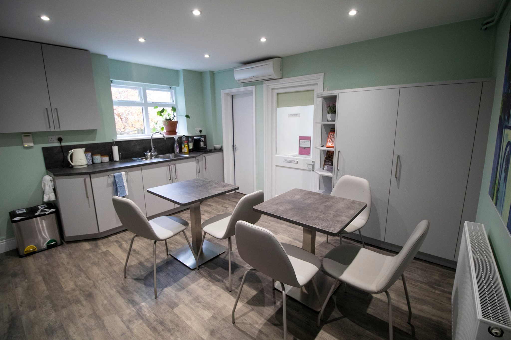 A kitchen and rest room for a Cambridge company — a BAX kitchen by Kitchensmiths (photograph 1 of 2)