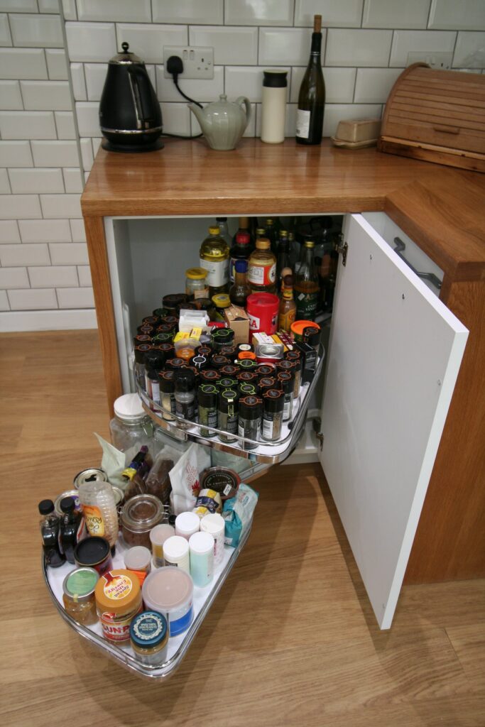 Porcelain White, with a traditional nod — a Rational kitchen by Kitchensmiths, with oak worktops (photograph 7 of 8)