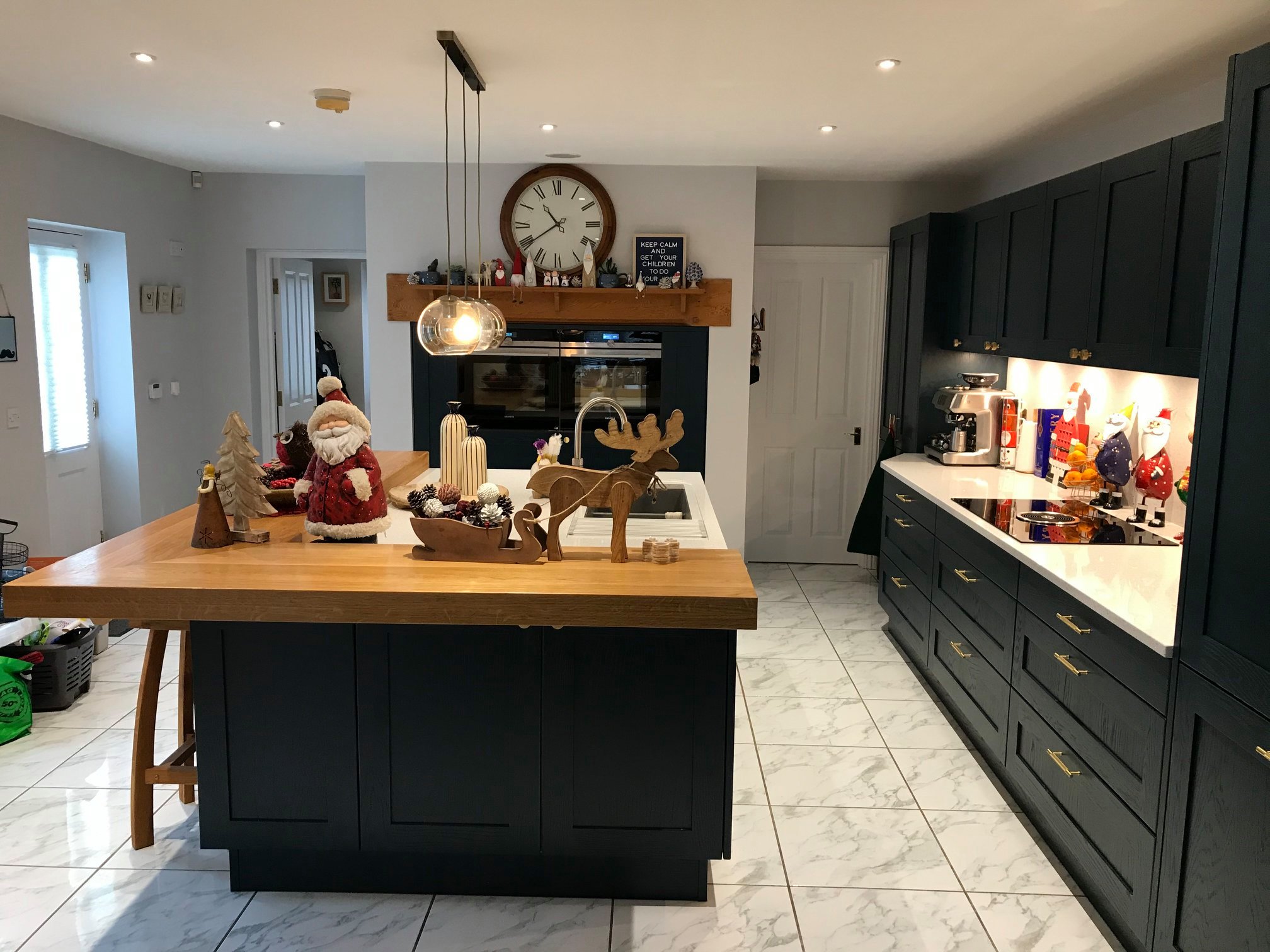 Blue Hague painted oak, and handmade brass — a Stoneham kitchen by Kitchensmiths (photograph 4 of 5)