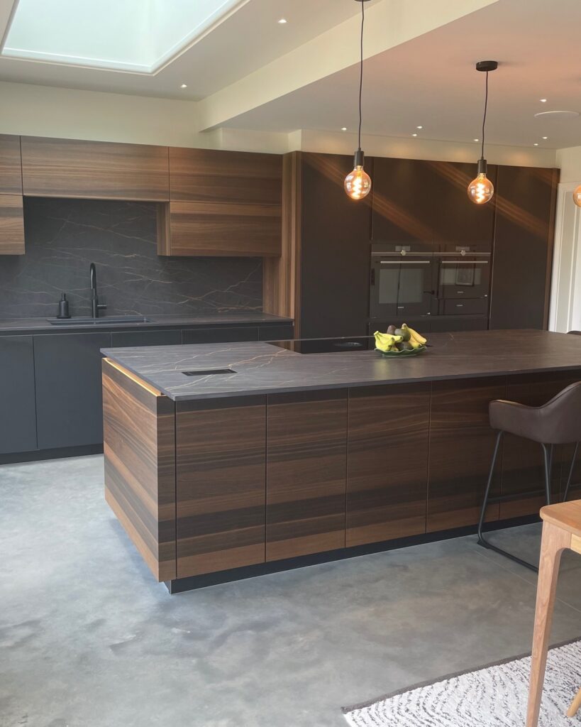TIO handleless in a bespoke Cambridge build — a Rational kitchen by Kitchensmiths, with dekton Laurent worktops (photograph 1 of 6)