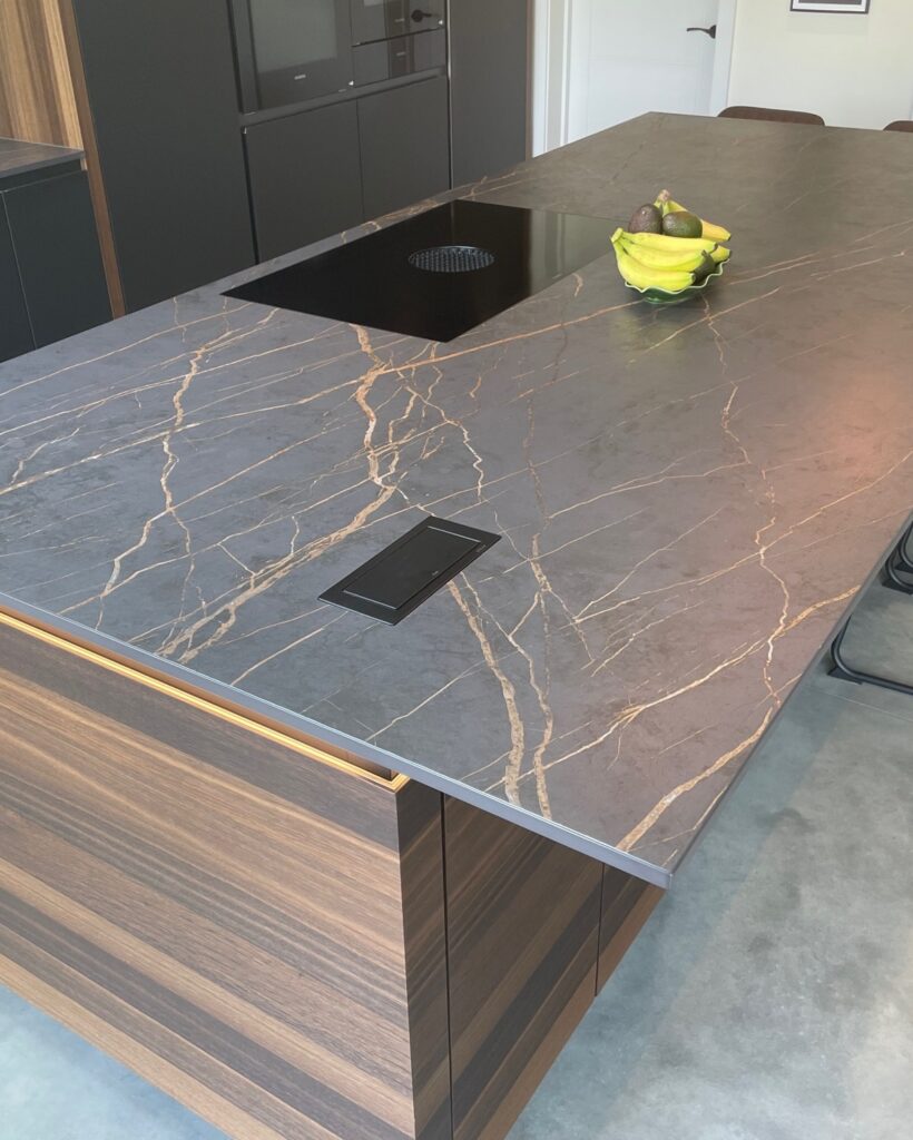 TIO handleless in a bespoke Cambridge build — a Rational kitchen by Kitchensmiths, with dekton Laurent worktops (photograph 3 of 6)