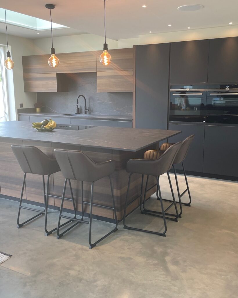 TIO handleless in a bespoke Cambridge build — a Rational kitchen by Kitchensmiths, with dekton Laurent worktops (photograph 4 of 6)