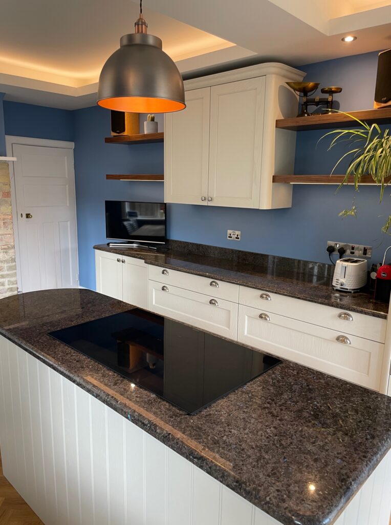 Painted oak Cudham, classic and unhurried — a Stoneham kitchen by Kitchensmiths (photograph 2 of 6)