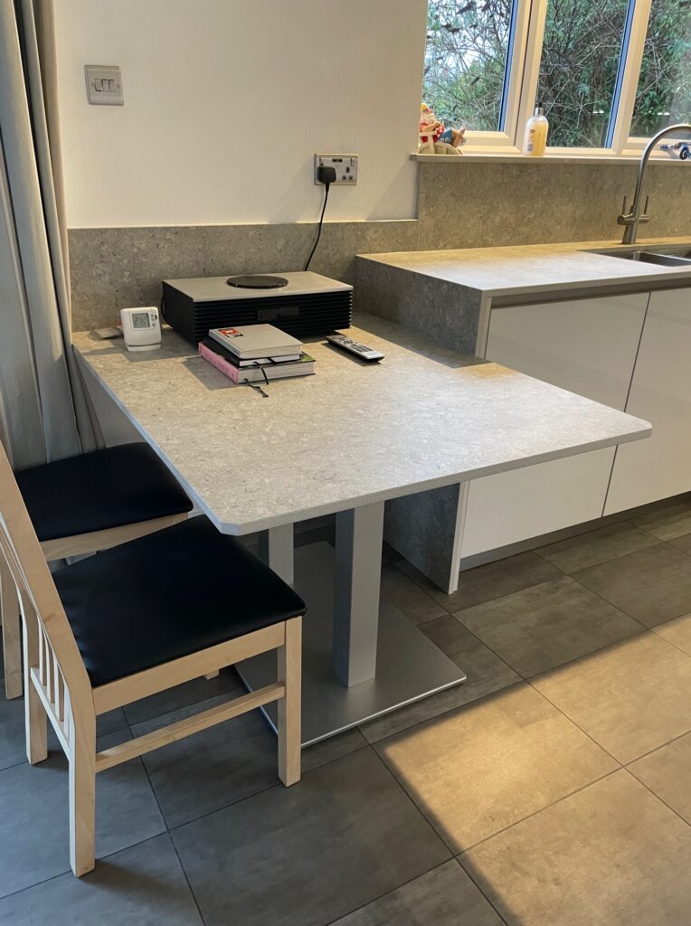 Matt and gloss, both — a Sachsenküchen kitchen by Kitchensmiths, with dekton Grigio worktops (photograph 6 of 6)