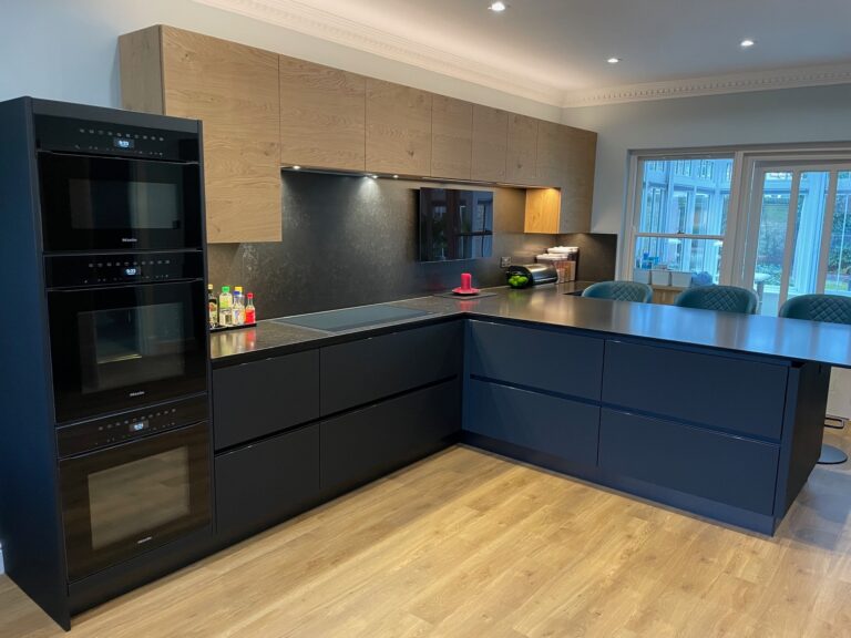 Fenix black and bookmatched oak