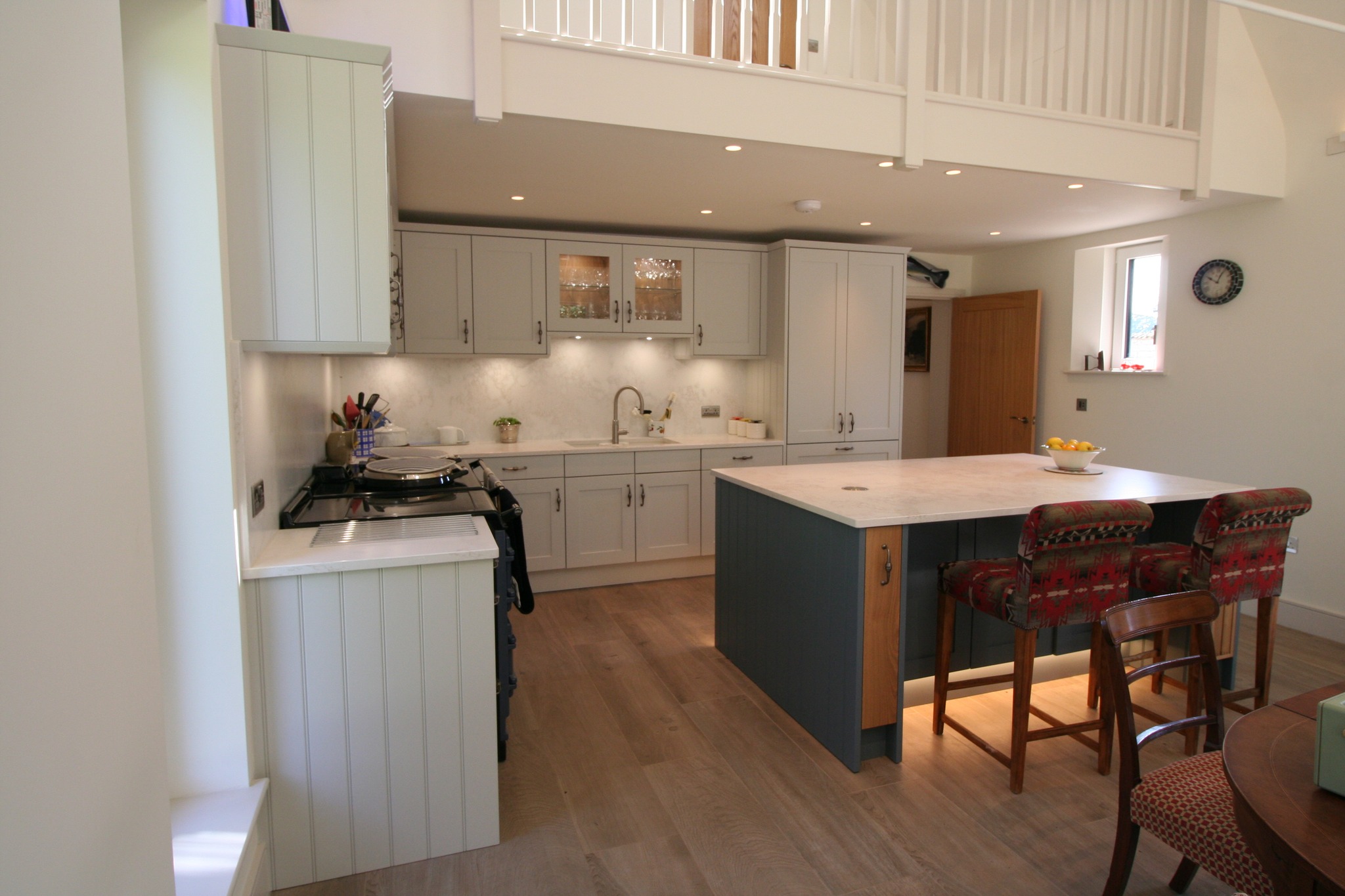 Shaker in Dove Grey, in a converted stable block — a Stoneham kitchen by Kitchensmiths (photograph 3 of 4)