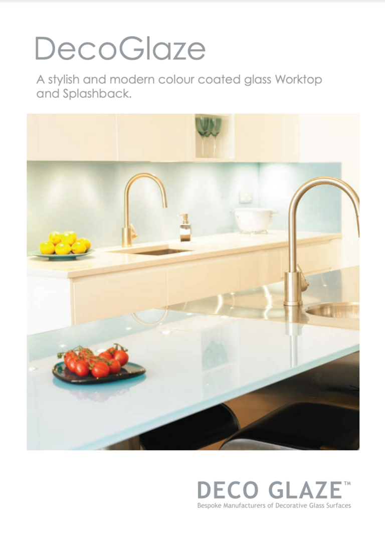 DecoGlaze — Glass Splashbacks brochure cover